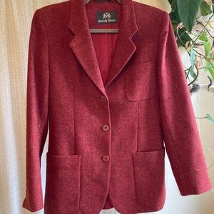 Dark Red Vintage Wool Blazer